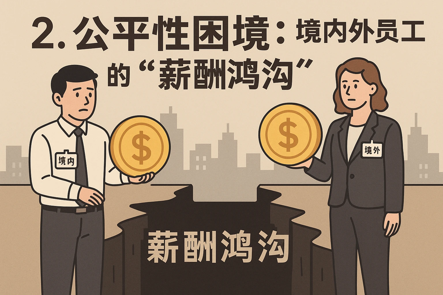 2. 公平性困境:境内外员工的“薪酬鸿沟”