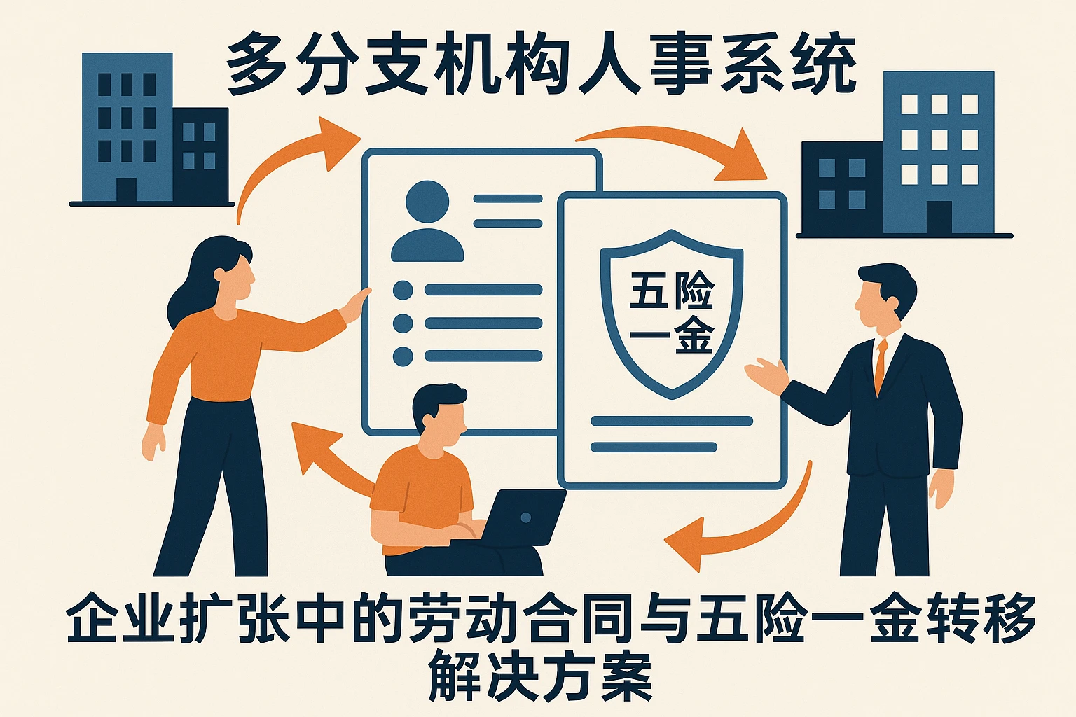 多分支机构人事系统:企业扩张中的劳动合同与五险一金转移解决方案
