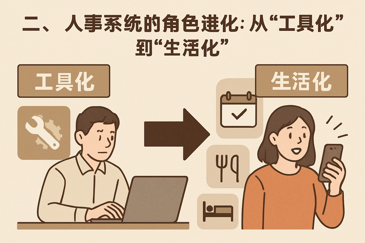 二、人事系统的角色进化：从“工具化”到“生活化”
