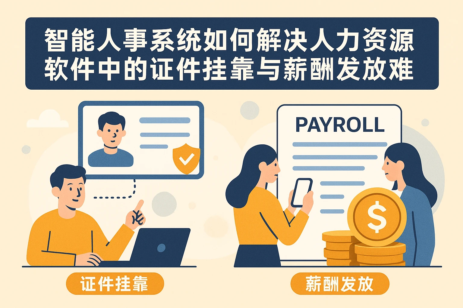 智能人事系统如何解决人力资源软件中的证件挂靠与薪酬发放难题