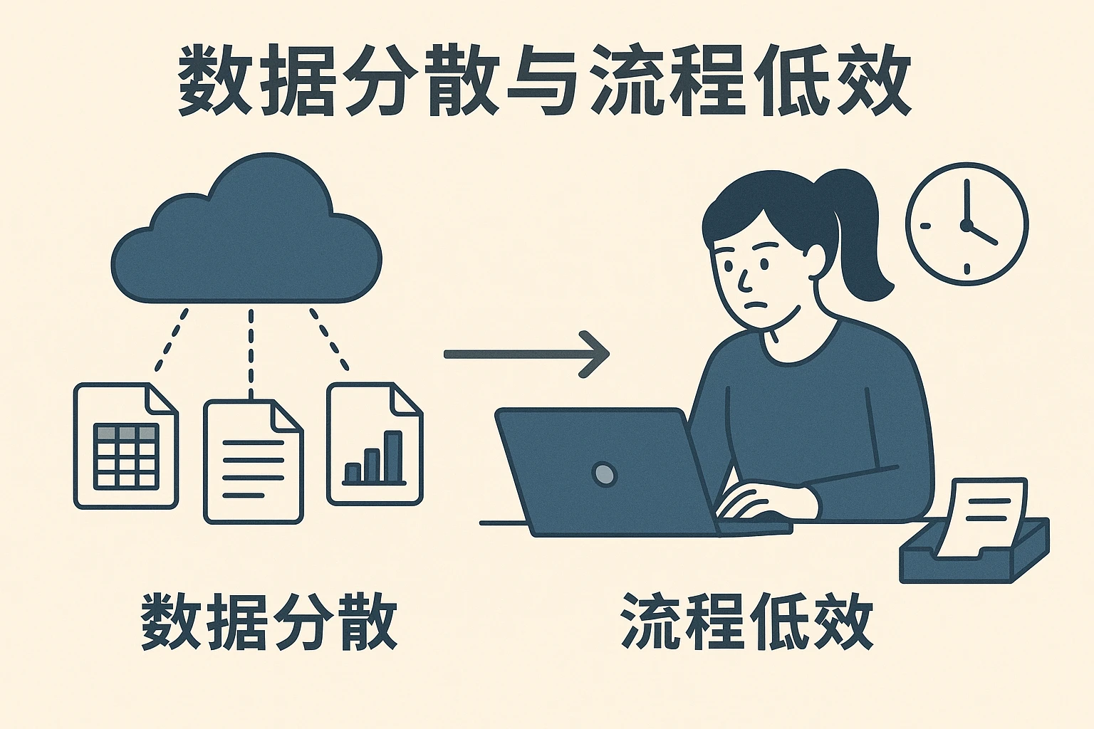 2. 数据分散与流程低效