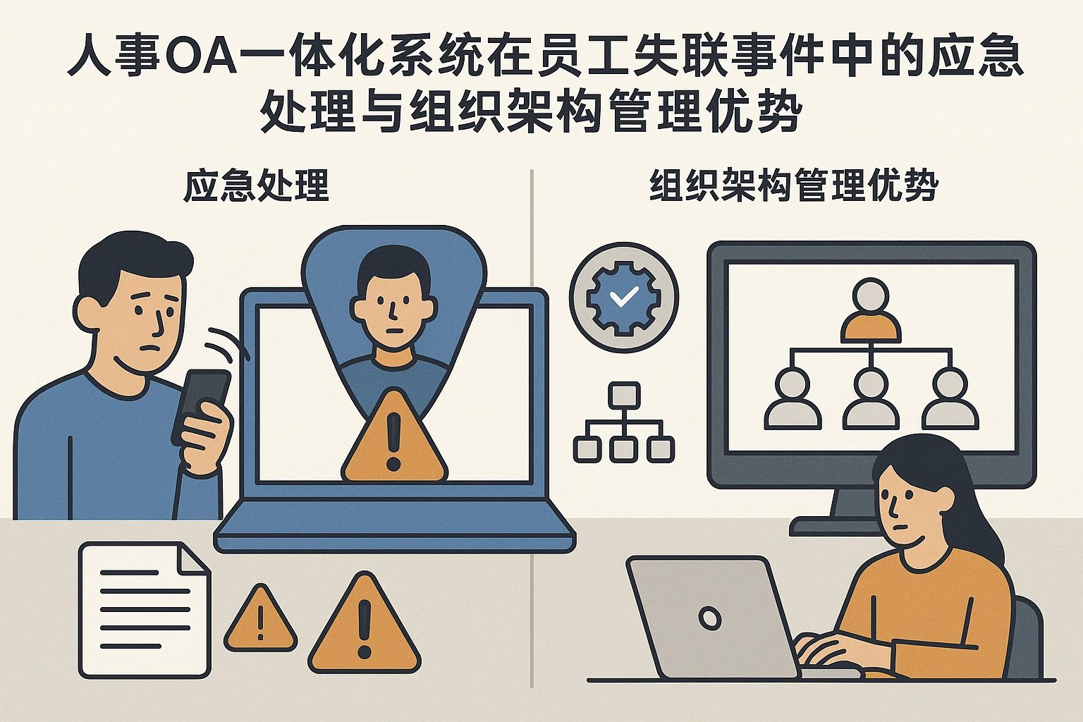 人事OA一体化系统在员工失联事件中的应急处理与组织架构管理优势