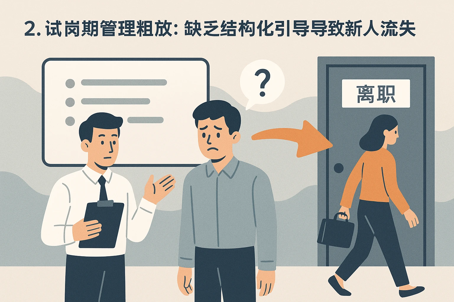 2. 试岗期管理粗放:缺乏结构化引导导致新人流失