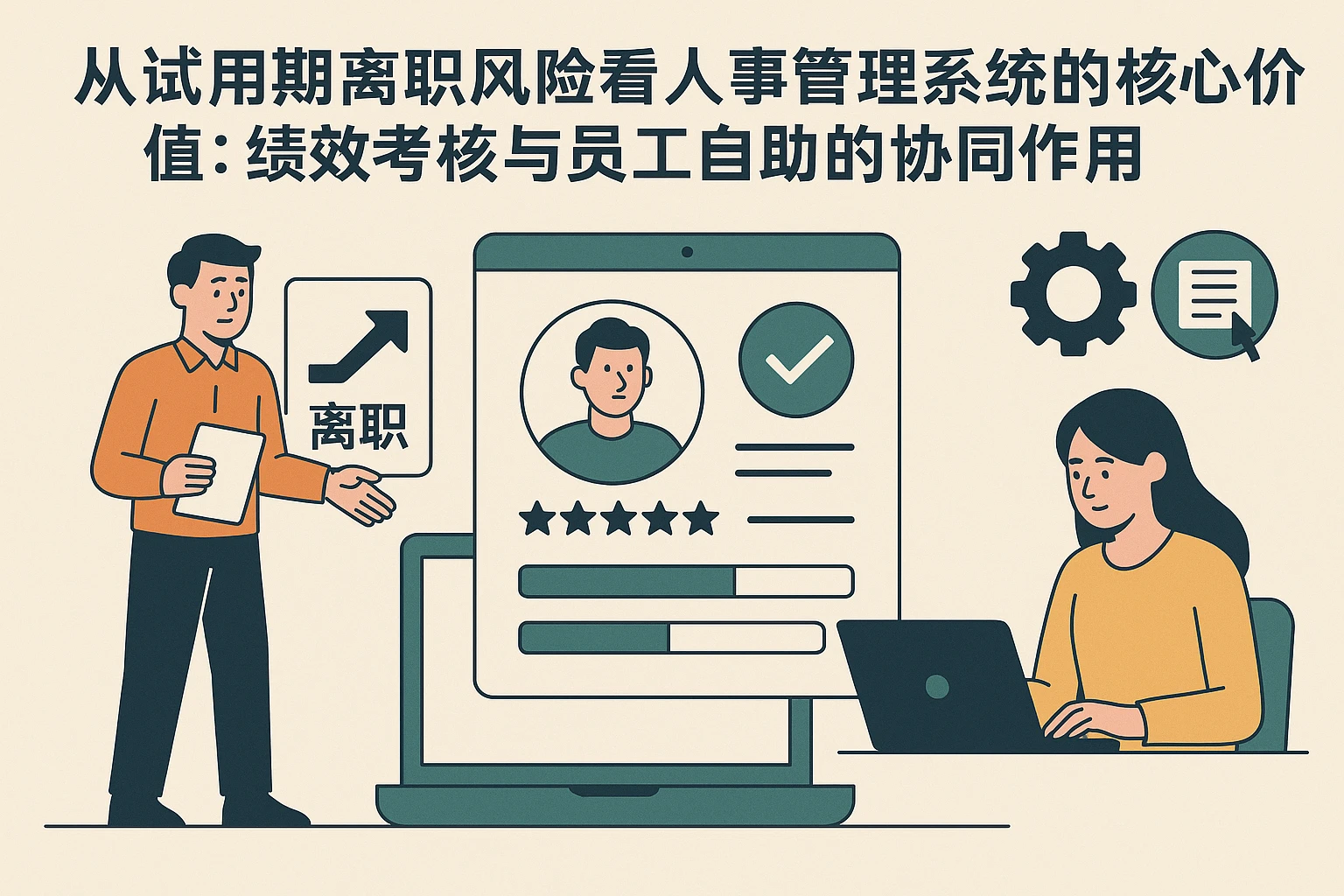 从试用期离职风险看人事管理系统的核心价值：绩效考核与员工自助的协同作用