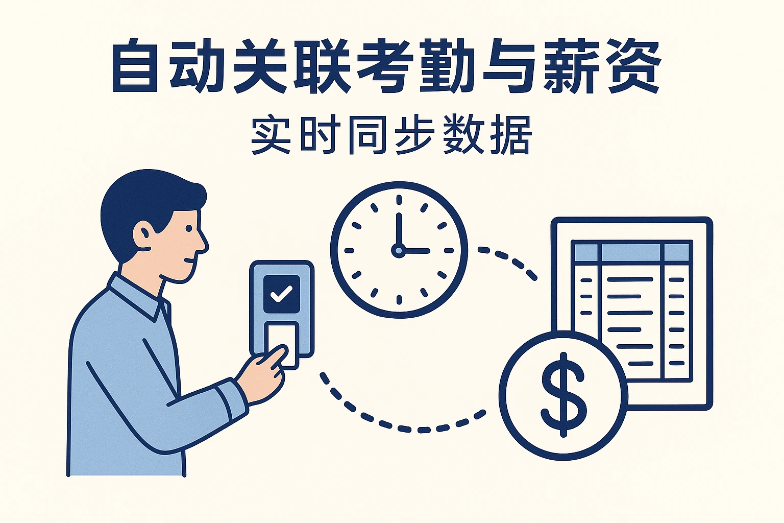2. 自动关联考勤与薪资，实时同步数据