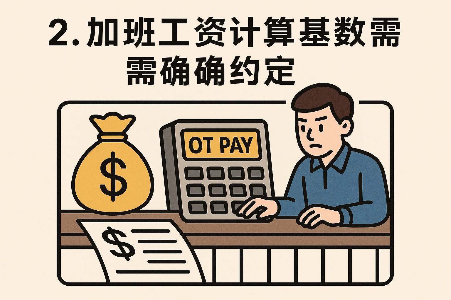 2. 加班工资计算基数需明确约定