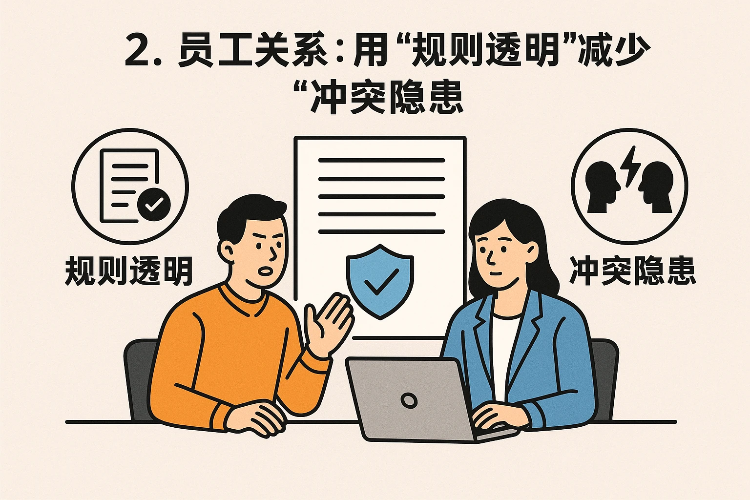2. 员工关系：用“规则透明”减少“冲突隐患”