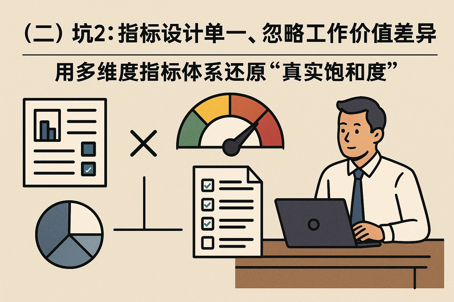 （二）坑2：指标设计单一，忽略工作价值差异——用多维度指标体系还原“真实饱和度”