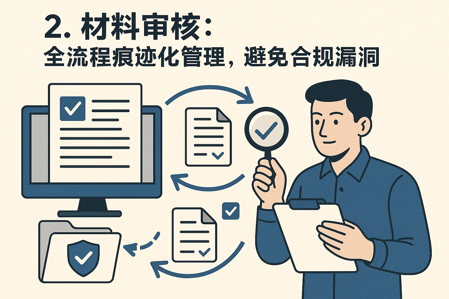 2. 材料审核:全流程痕迹化管理,避免合规漏洞