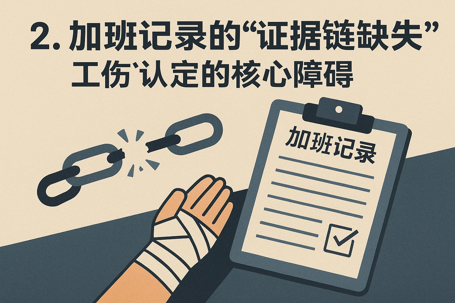 2. 加班记录的“证据链缺失”：工伤认定的核心障碍
