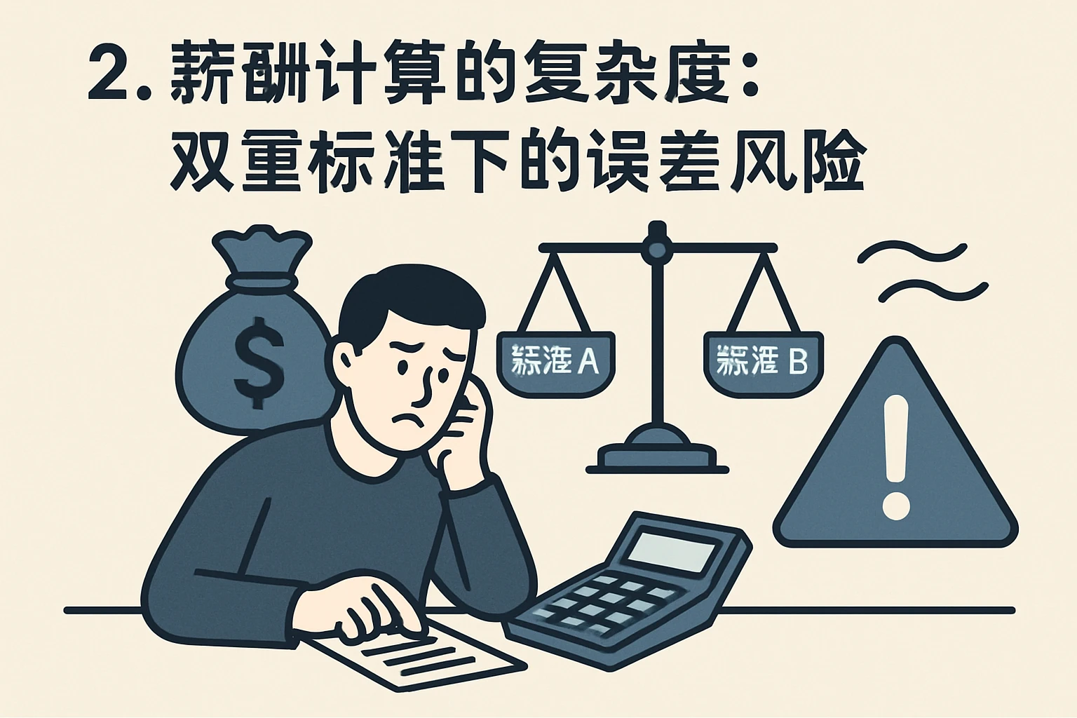 2. 薪酬计算的复杂度：双重标准下的误差风险