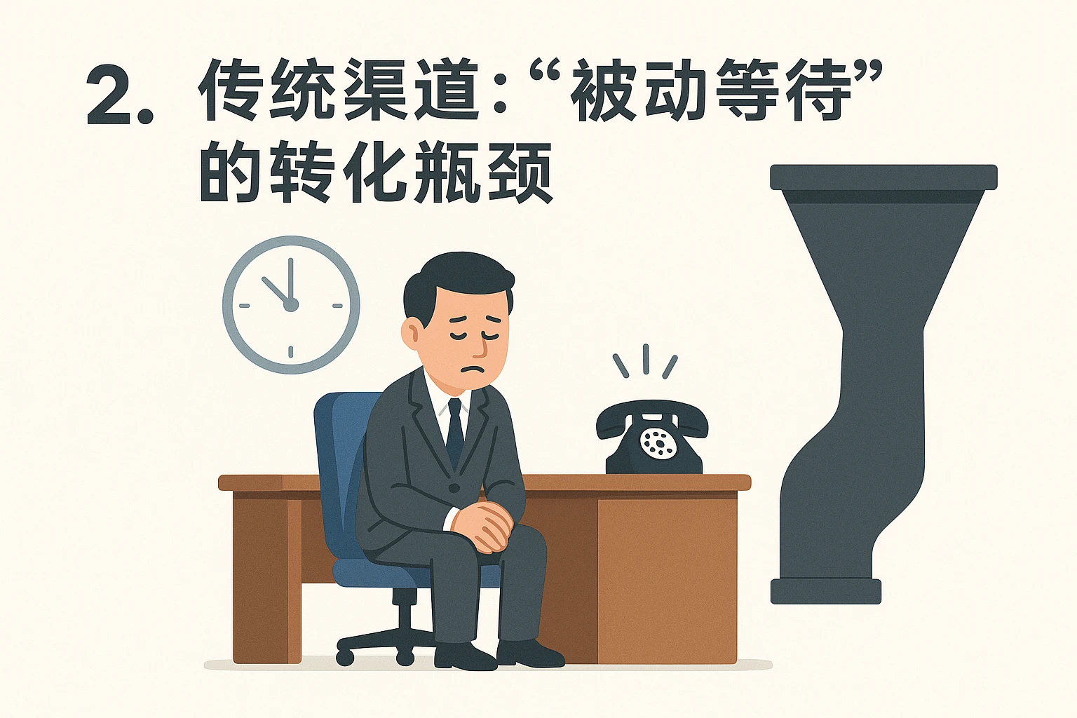 2. 传统渠道：“被动等待”的转化瓶颈
