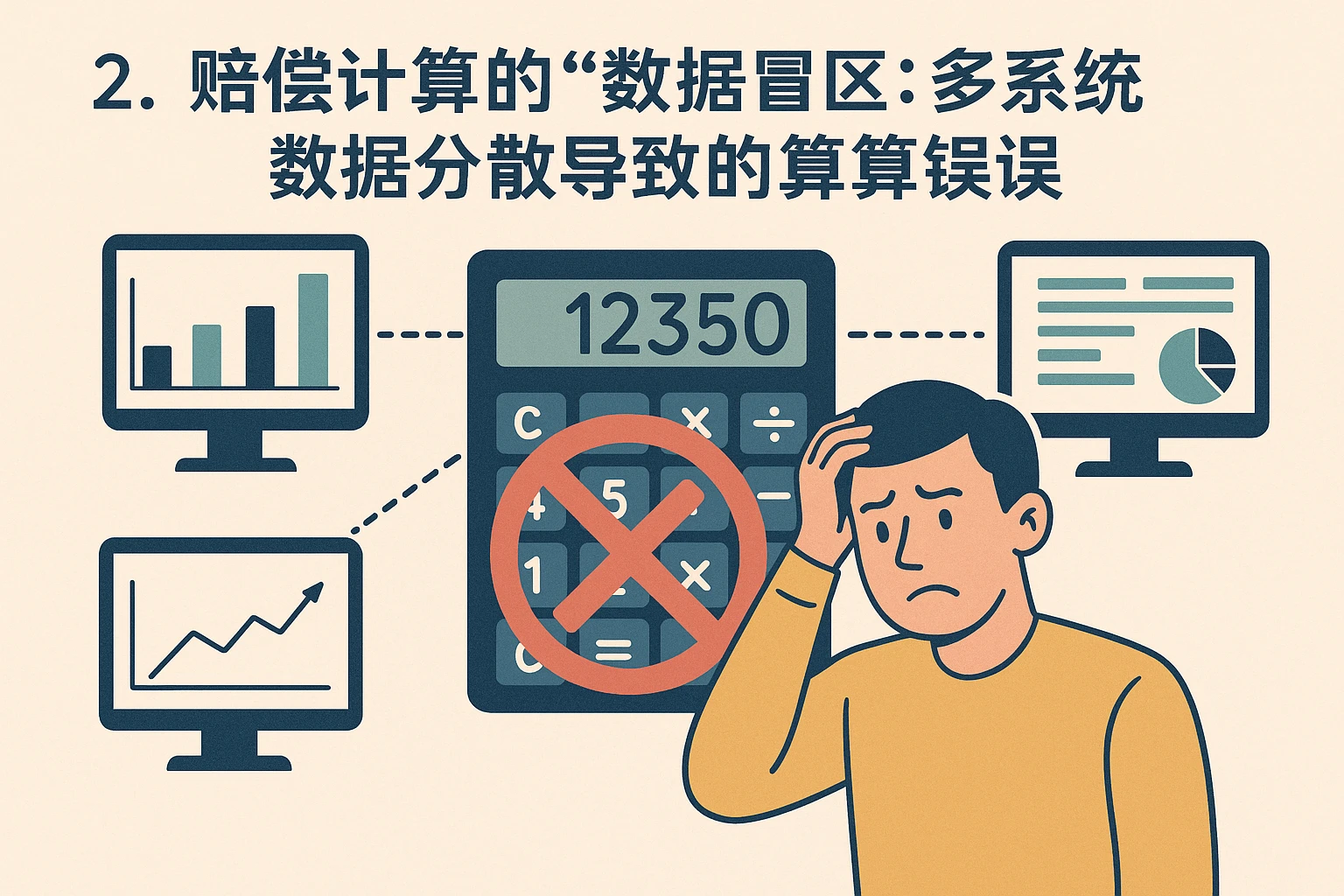 2. 赔偿计算的“数据盲区”:多系统数据分散导致的计算错误