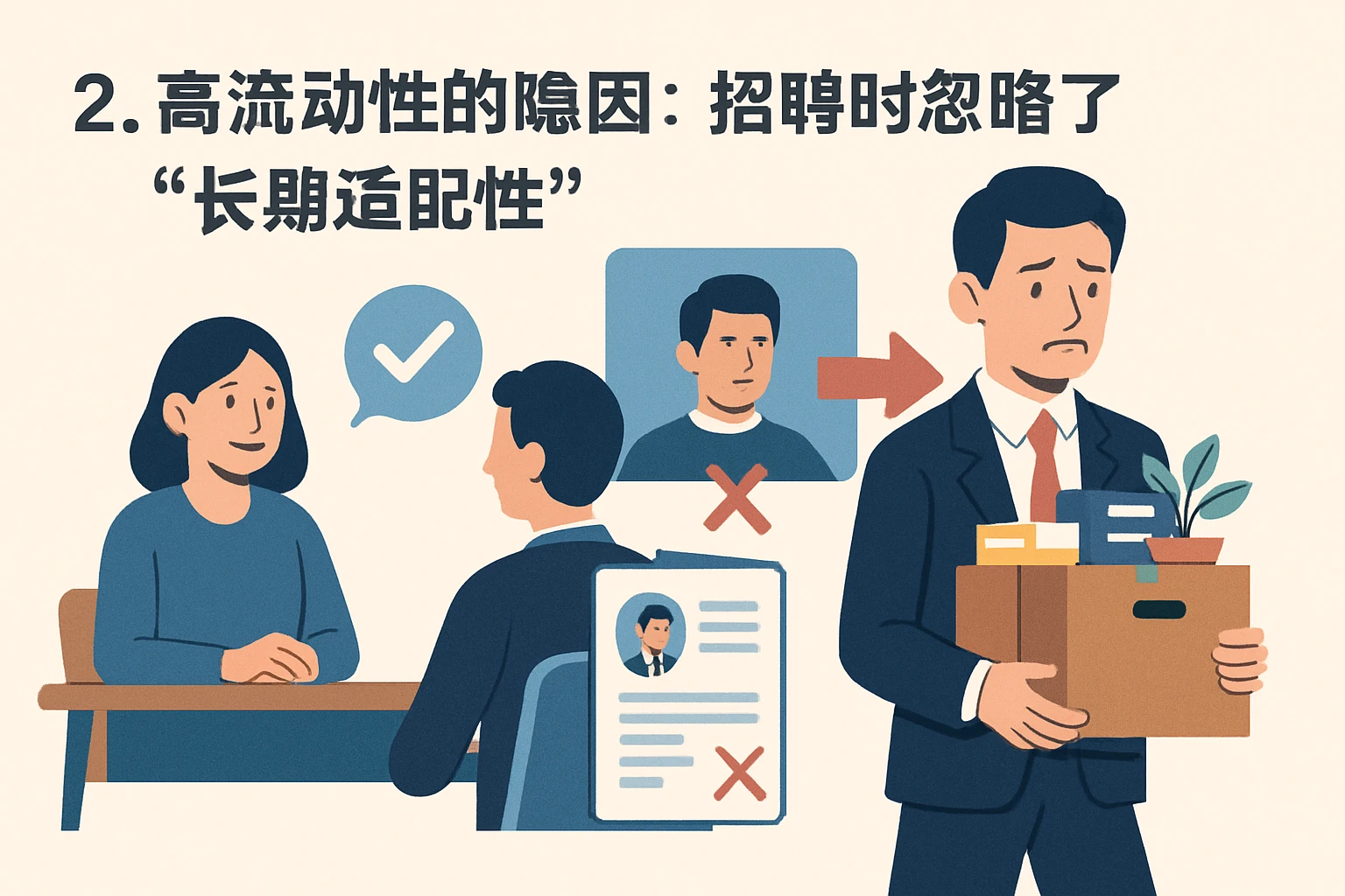 2. 高流动性的隐因:招聘时忽略了“长期适配性”