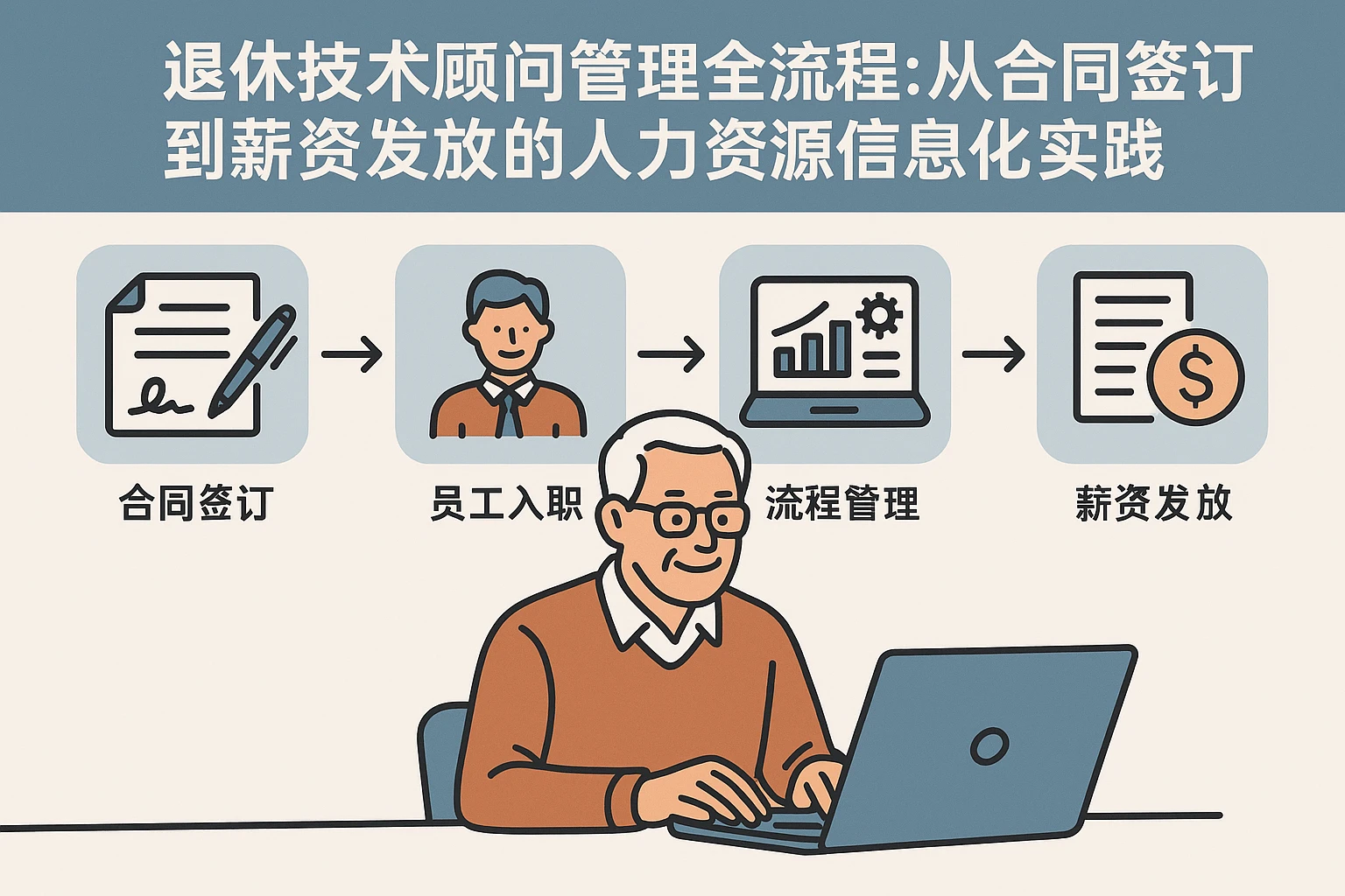 退休技术顾问管理全流程:从合同签订到薪资发放的人力资源信息化实践
