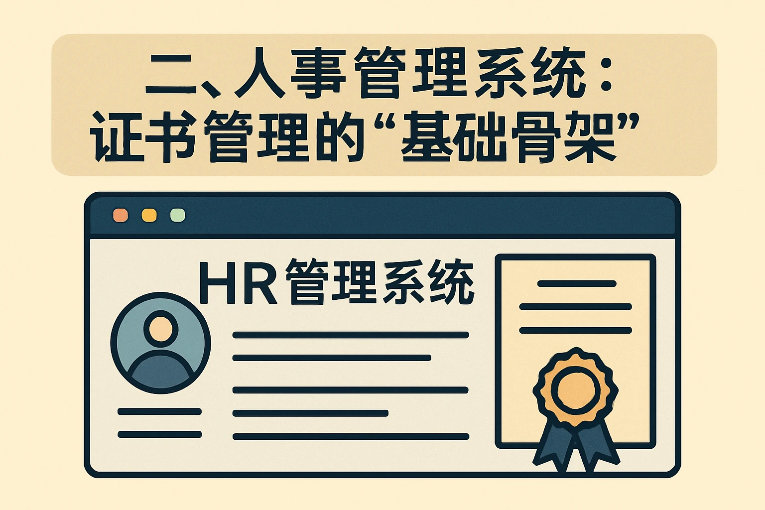 二、人事管理系统:证书管理的“基础骨架”