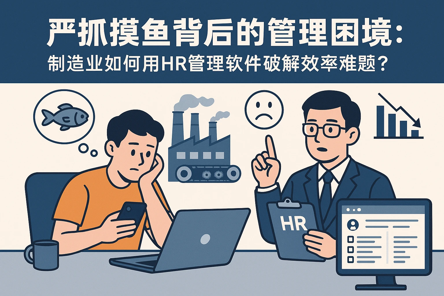 严抓摸鱼背后的管理困境：制造业如何用HR管理软件破解效率难题？