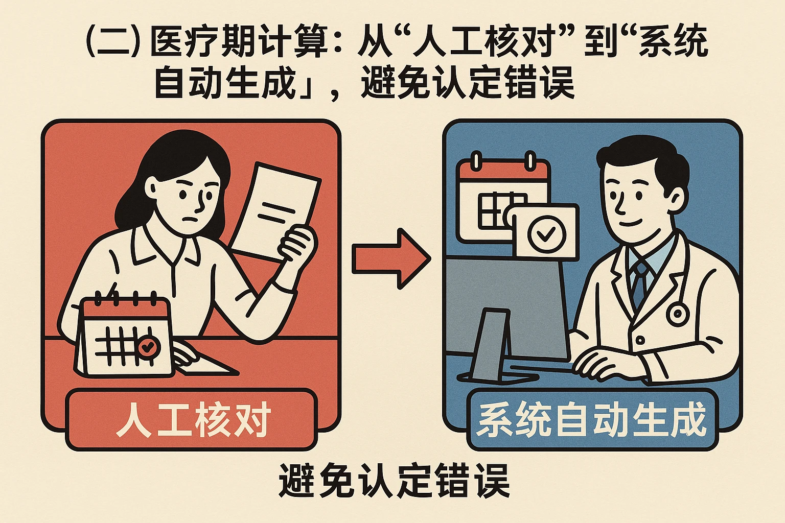 （二）医疗期计算：从“人工核对”到“系统自动生成”，避免认定错误