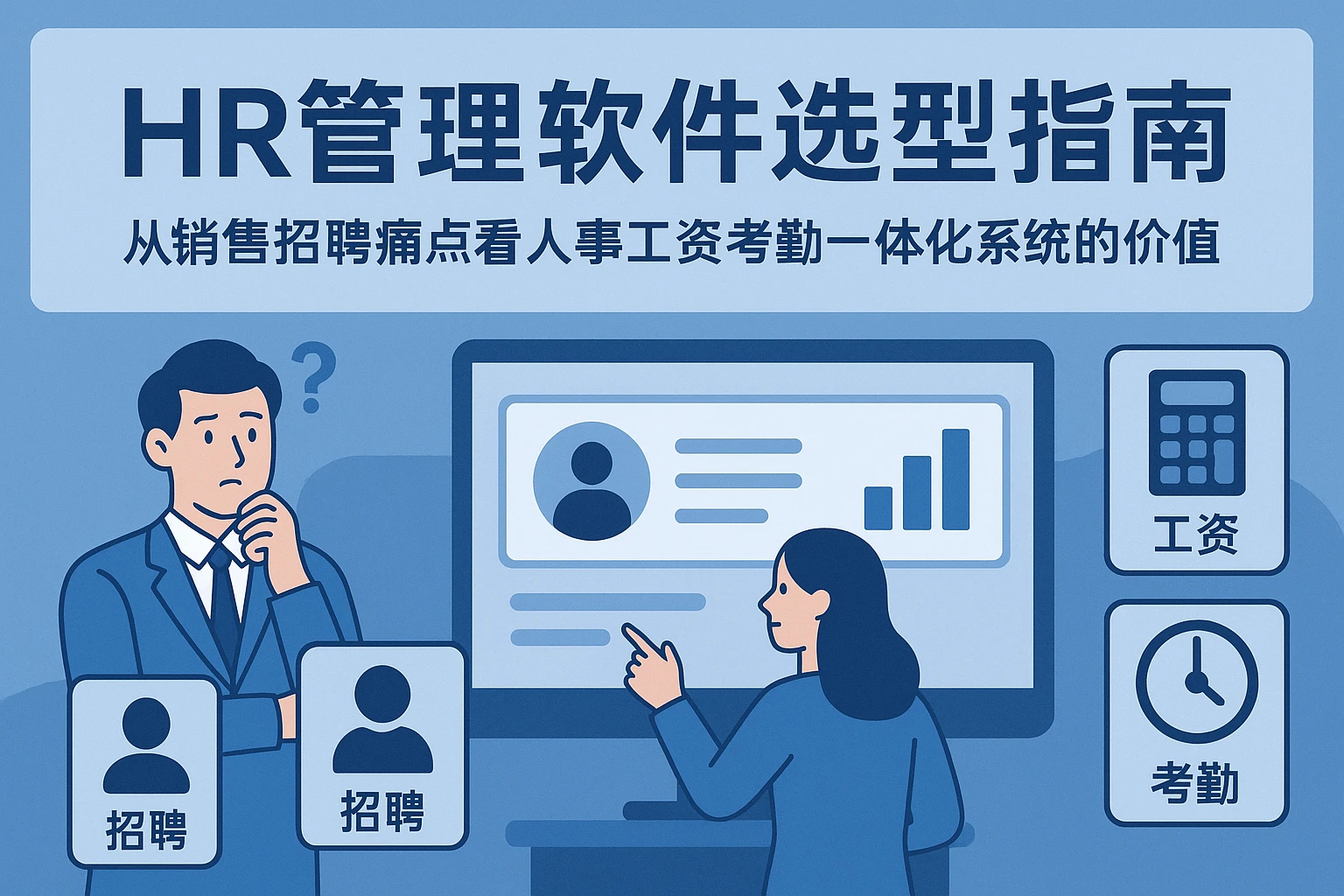 HR管理软件选型指南：从销售招聘痛点看人事工资考勤一体化系统的价值