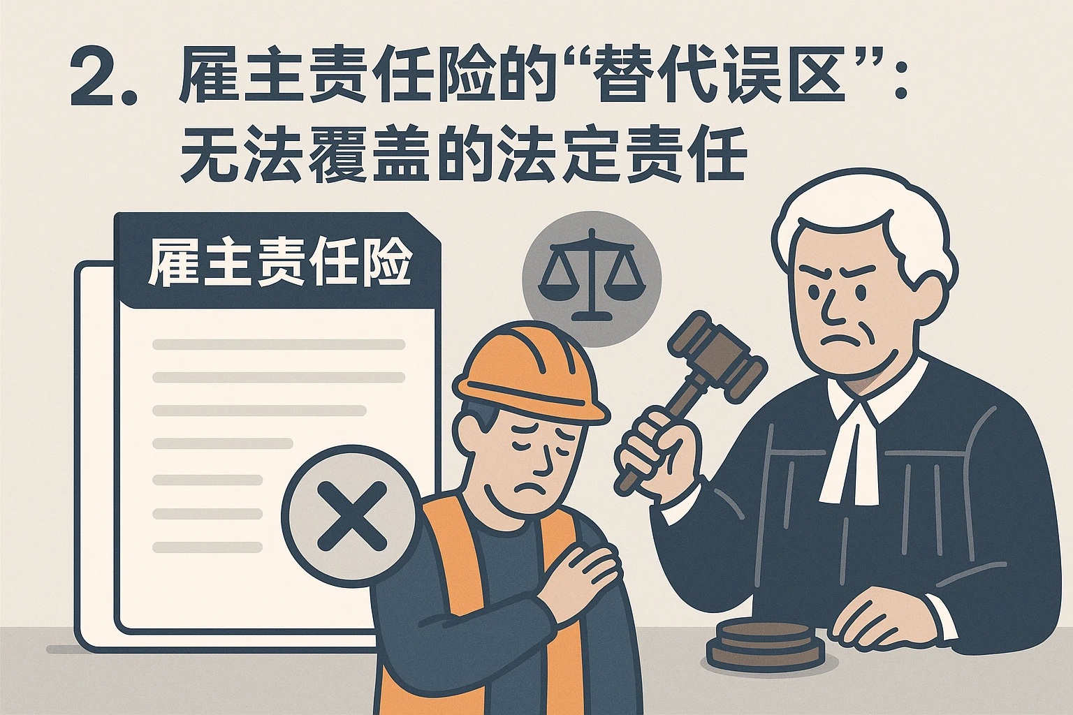 2. 雇主责任险的“替代误区”:无法覆盖的法定责任