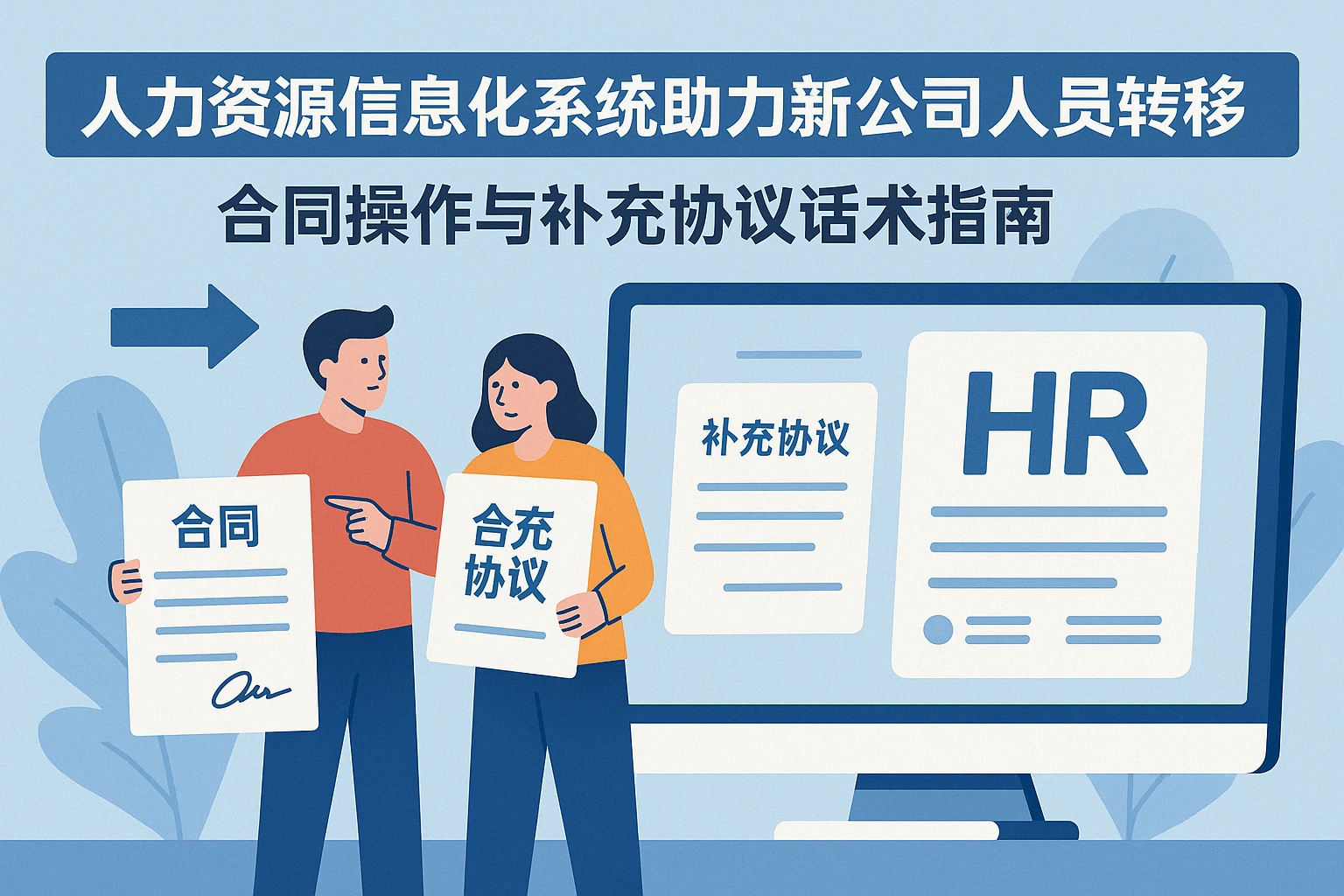 人力资源信息化系统助力新公司人员转移:合同操作与补充协议话术指南