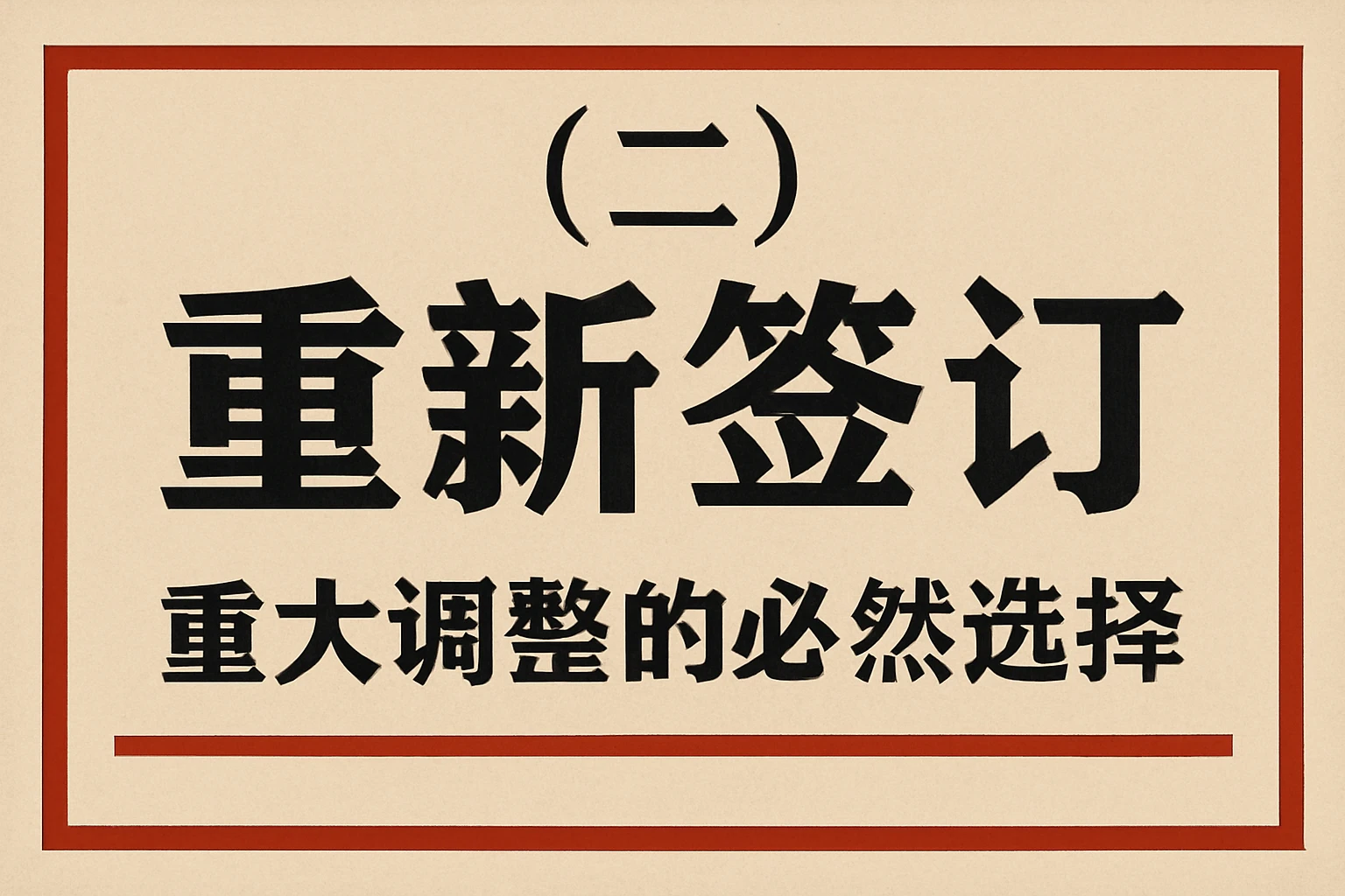 （二）重新签订：重大调整的必然选择