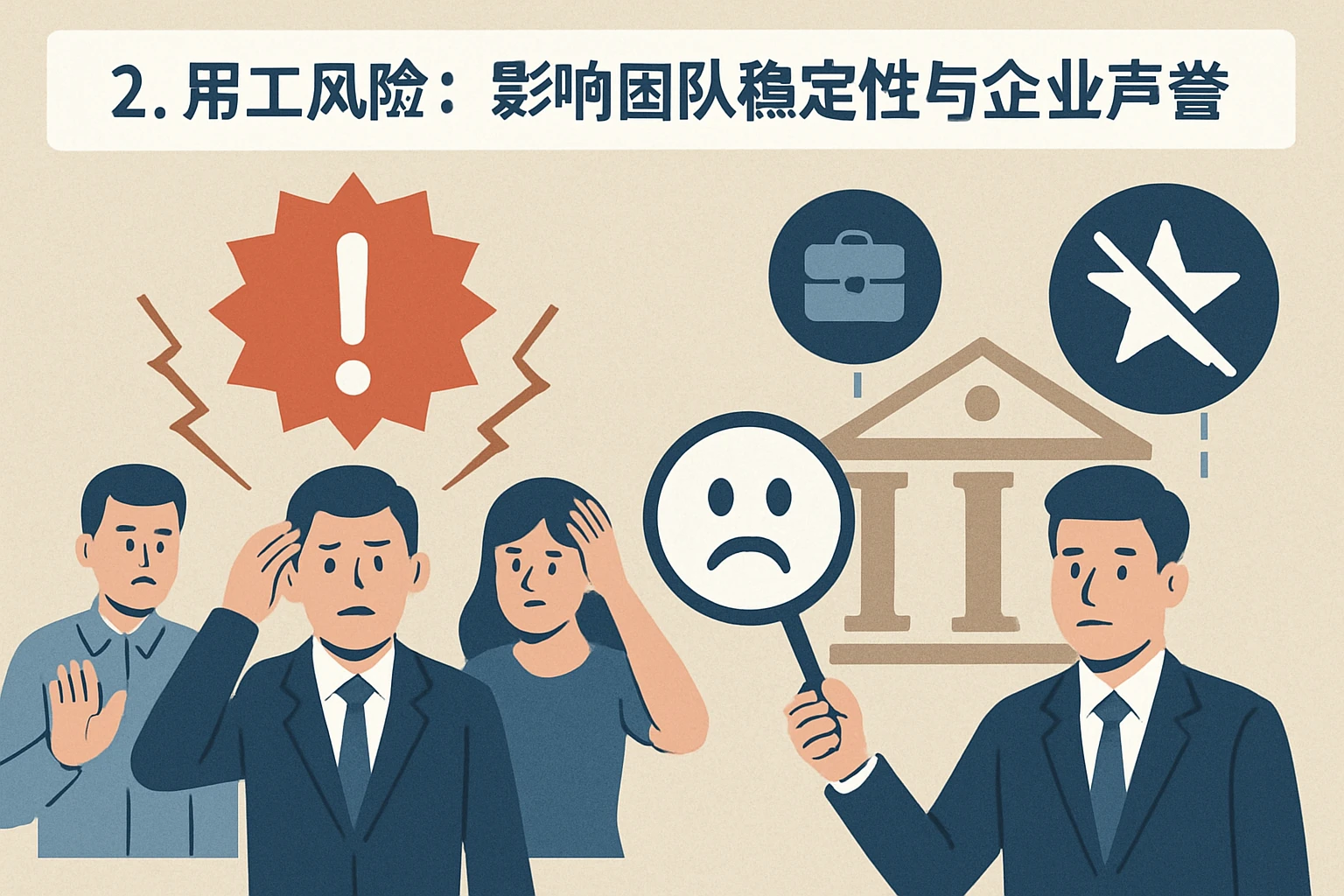 2. 用工风险：影响团队稳定性与企业声誉