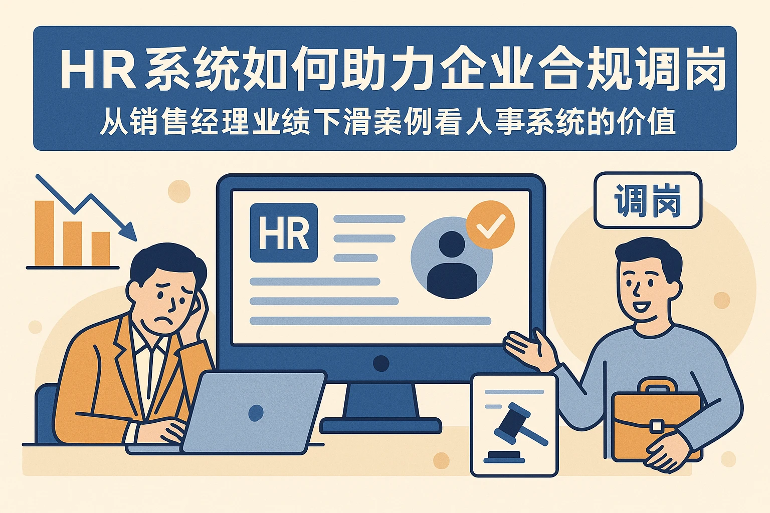 HR系统如何助力企业合规调岗?从销售经理业绩下滑案例看人事系统的价值