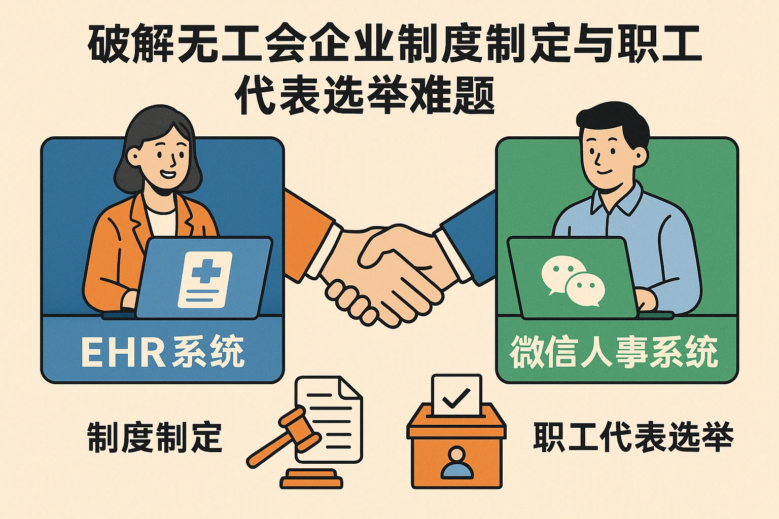 EHR系统与微信人事系统：破解无工会企业制度制定与职工代表选举难题
