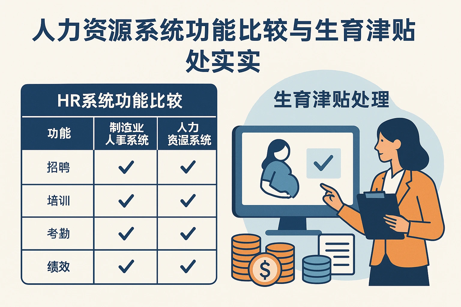 制造业人事系统中的人力资源系统功能比较与生育津贴处理实践