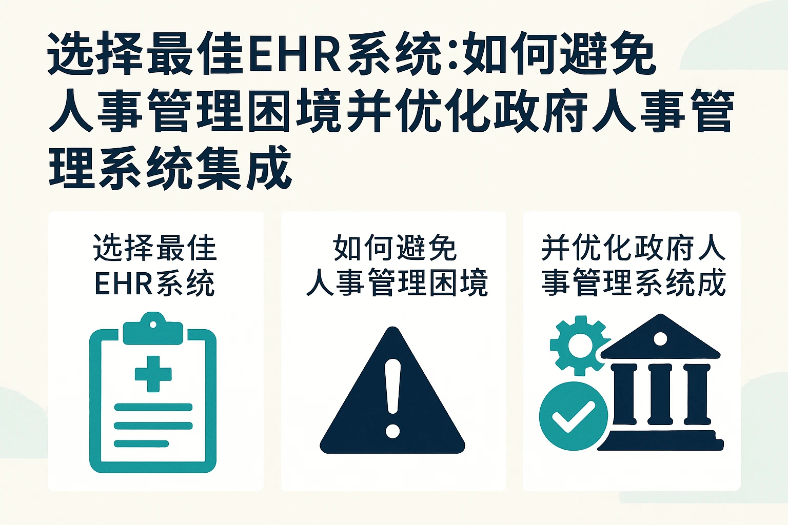 选择最佳EHR系统:如何避免人事管理困境并优化政府人事管理系统集成
