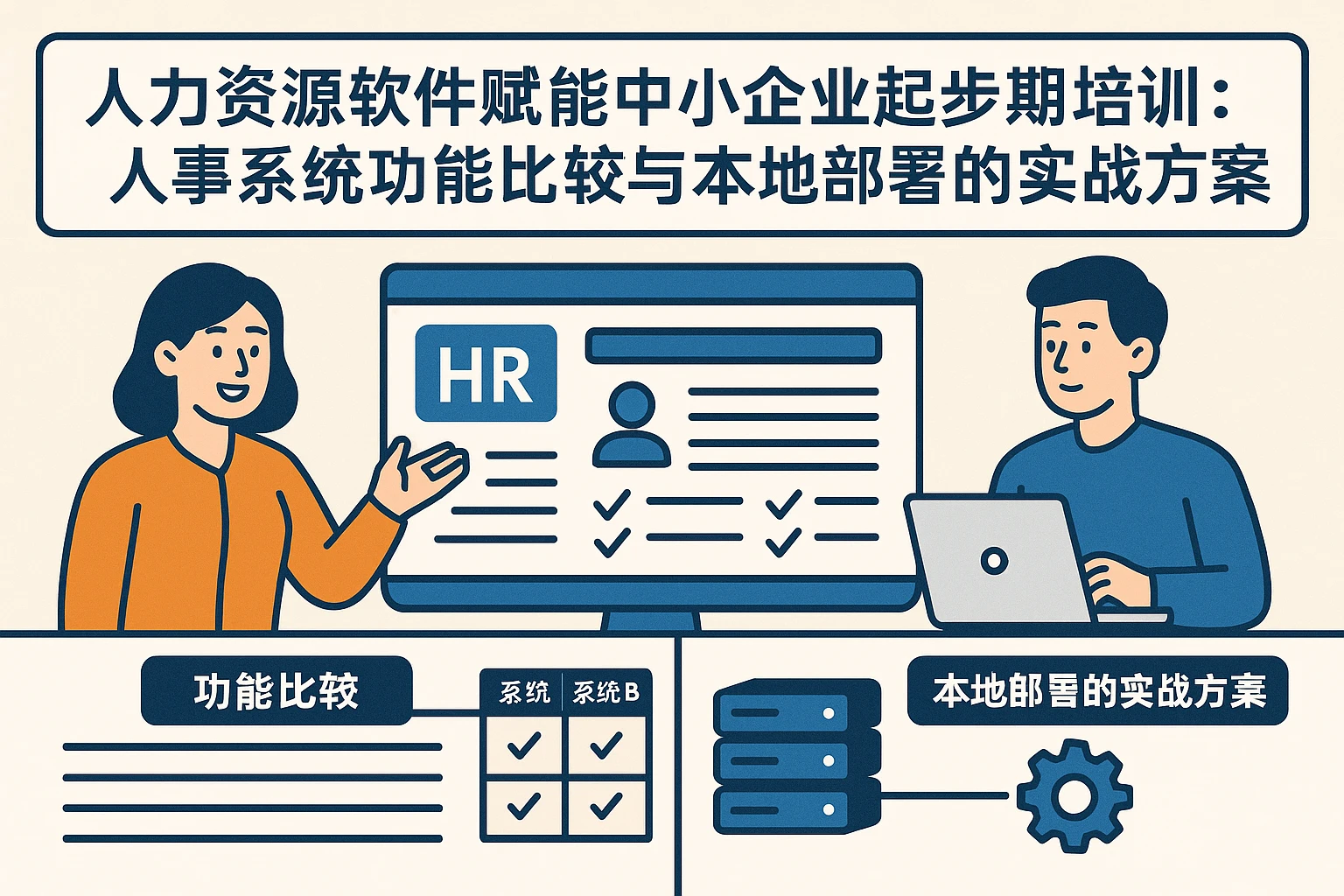 人力资源软件赋能中小企业起步期培训：人事系统功能比较与本地部署的实战方案