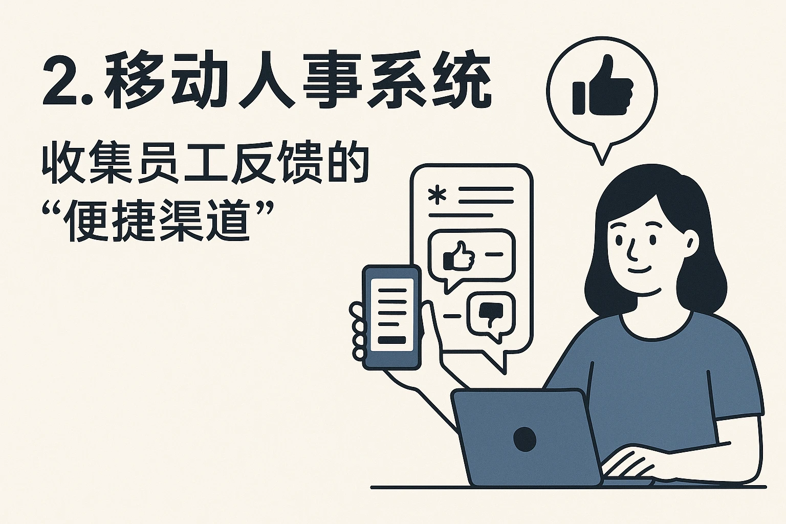 2. 移动人事系统:收集员工反馈的“便捷渠道”