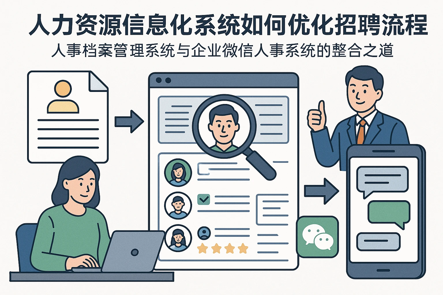 人力资源信息化系统如何优化招聘流程:人事档案管理系统与企业微信人事系统的整合之道