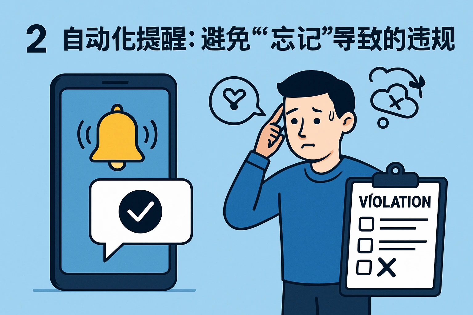 2. 自动化提醒：避免“忘记”导致的违规