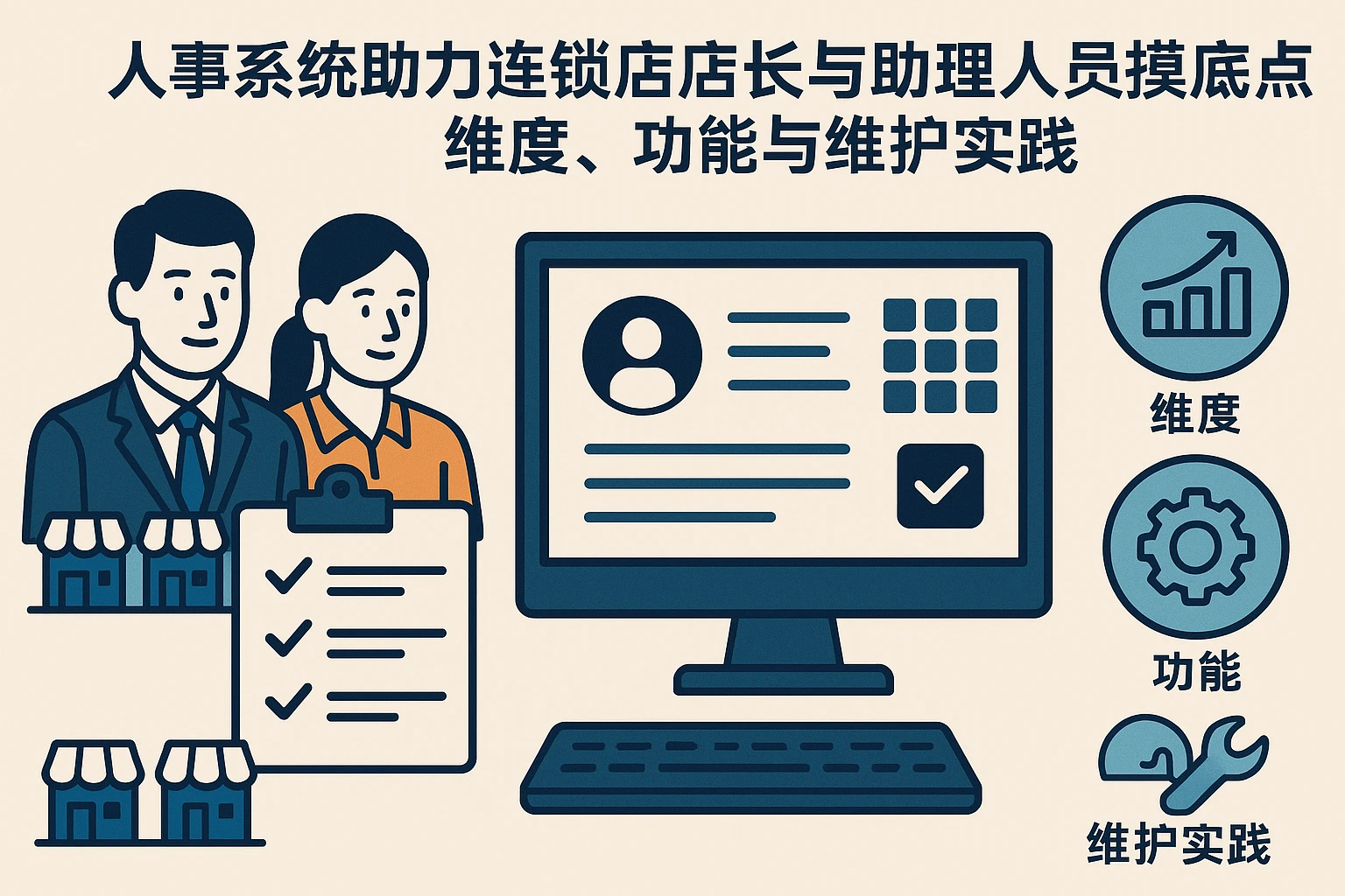人事系统助力连锁店店长与助理人员摸底盘点:维度、功能与维护实践