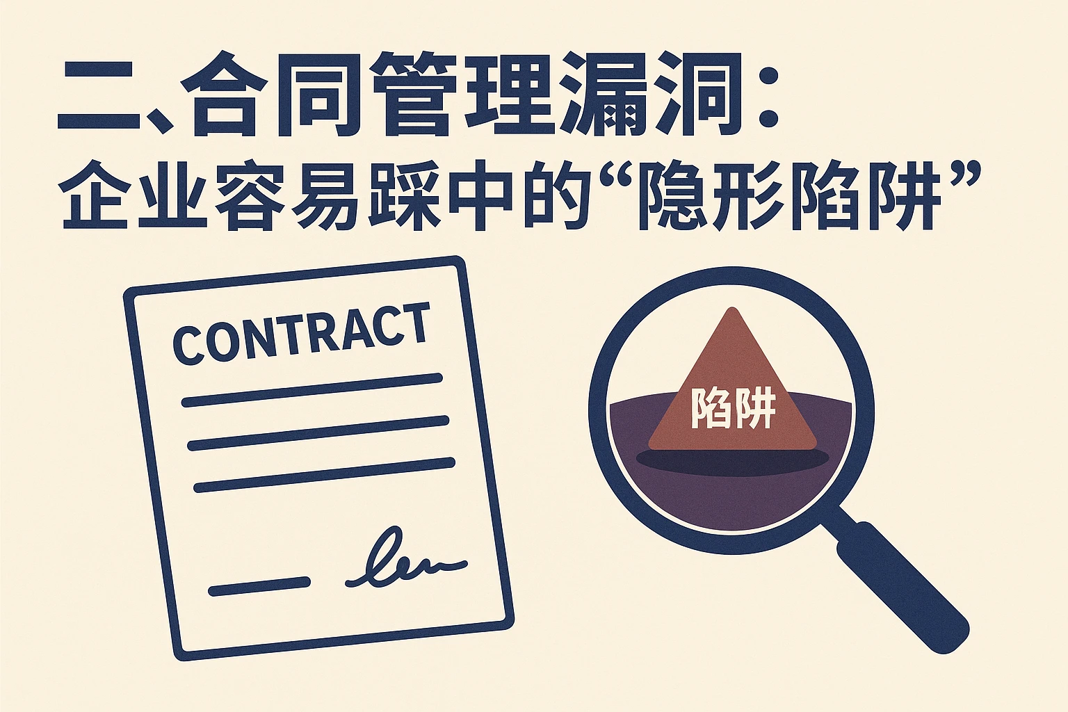 二、合同管理漏洞:企业容易踩中的“隐形陷阱”