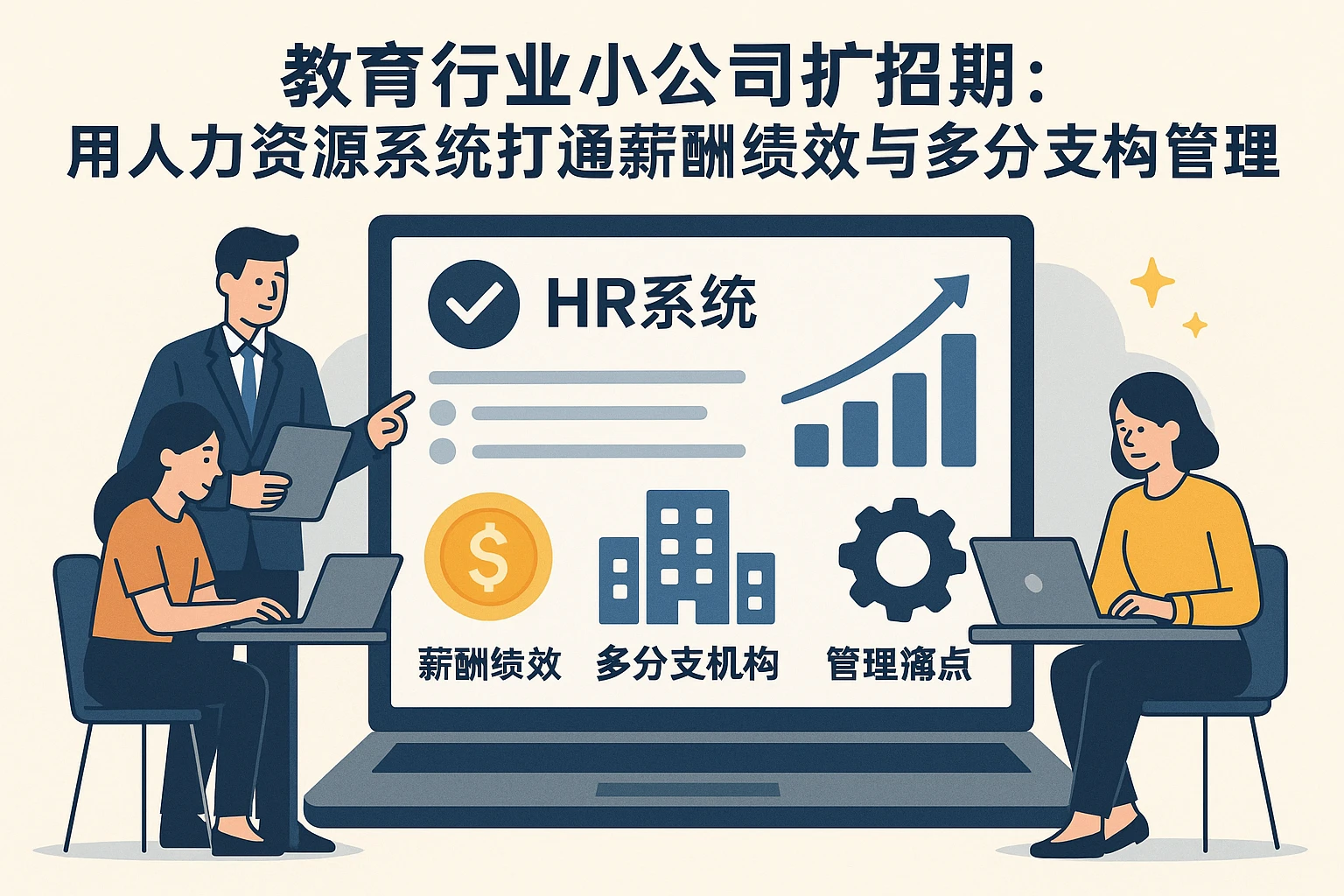教育行业小公司扩招期：用人力资源系统打通薪酬绩效与多分支机构管理痛点