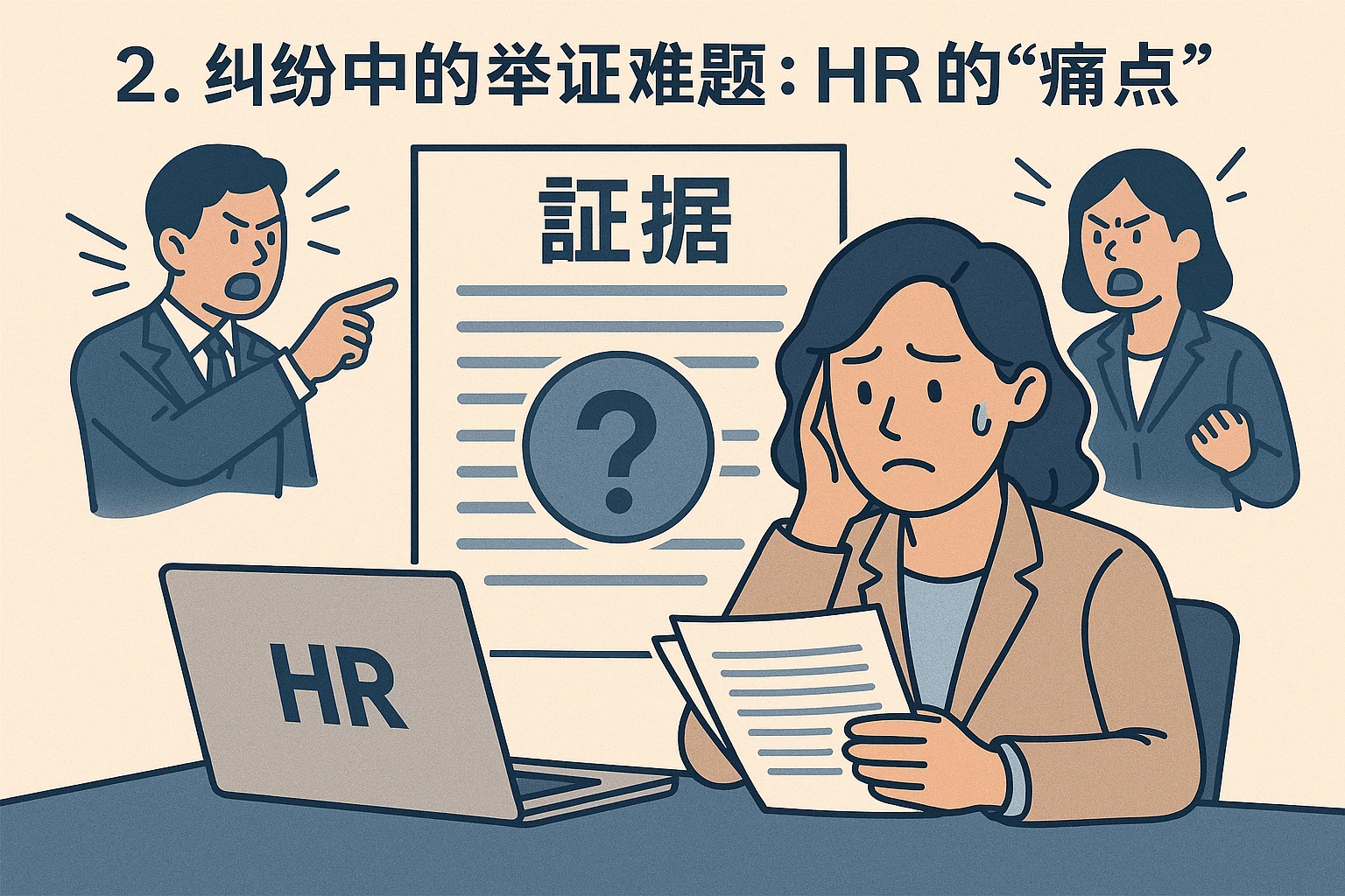 2. 纠纷中的举证难题:HR的“痛点”