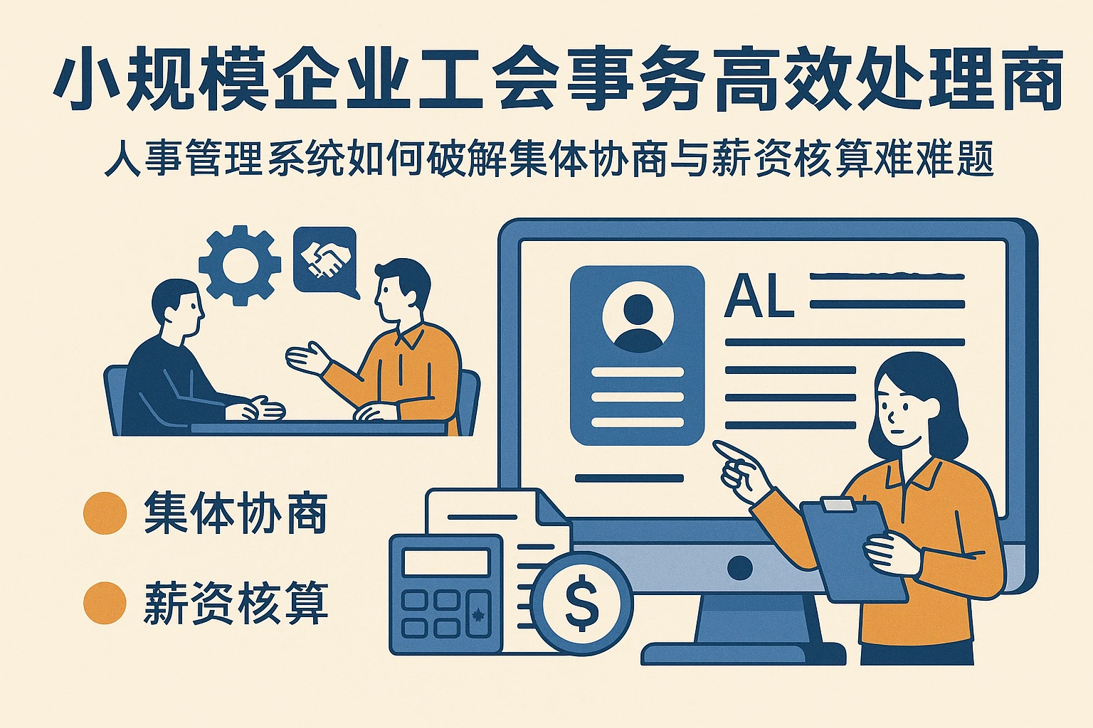 小规模企业工会事务高效处理指南：人事管理系统如何破解集体协商与薪资核算难题