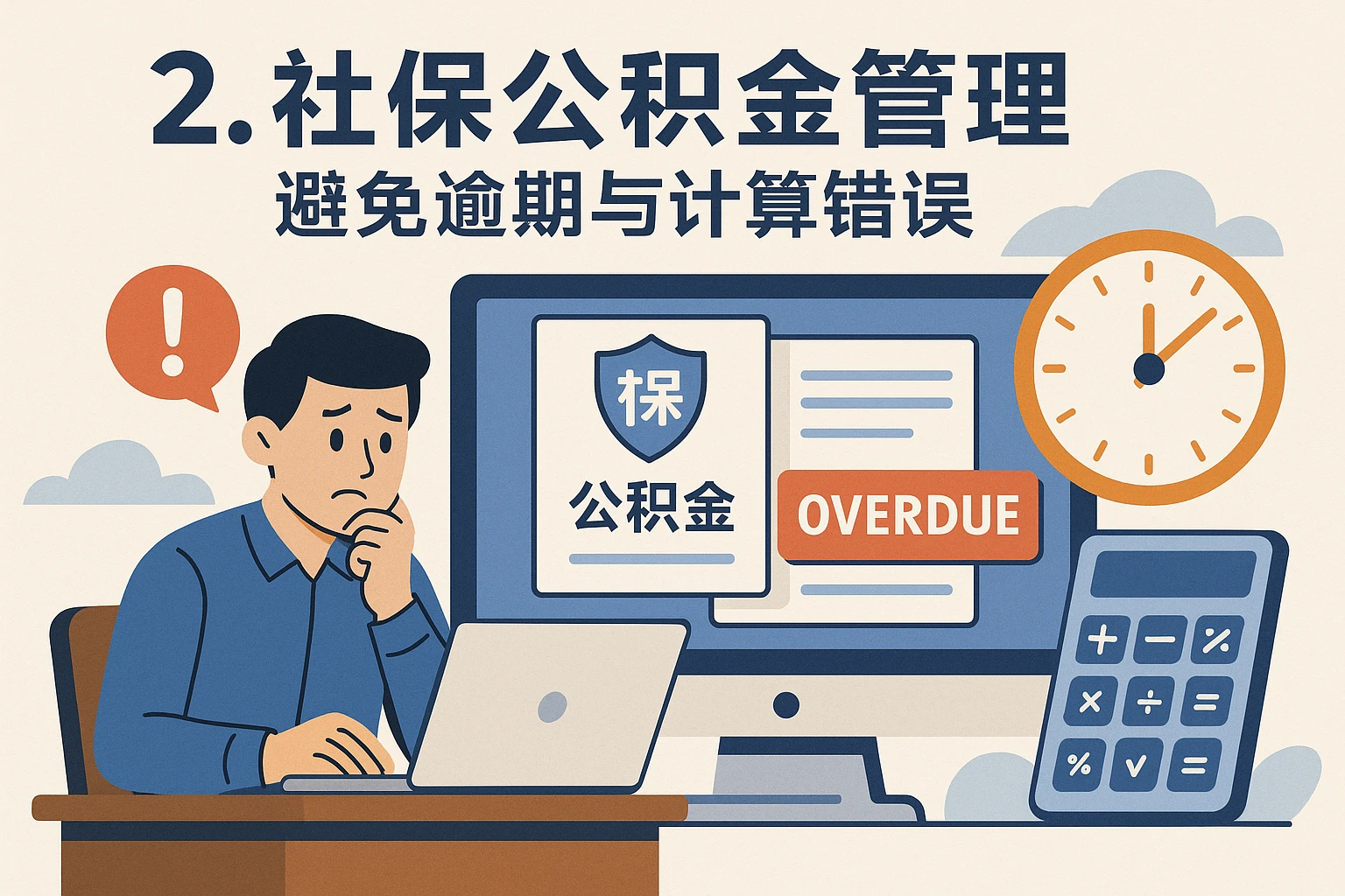 2. 社保公积金管理:避免逾期与计算错误