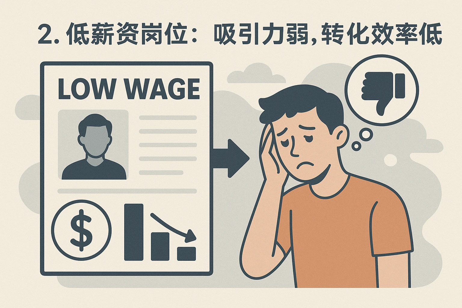 2. 低薪资岗位:吸引力弱,转化效率低