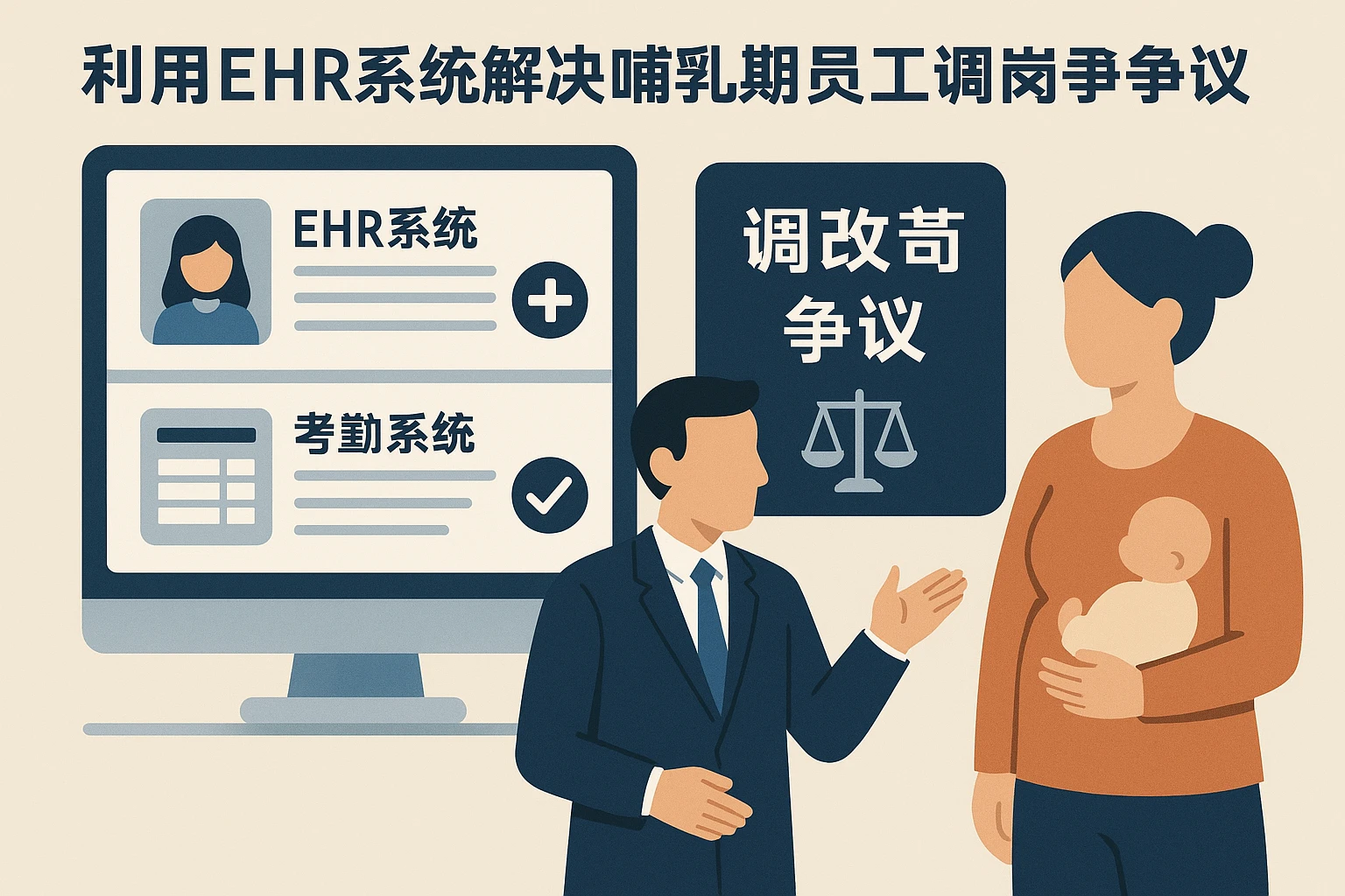 利用ehr系统和考勤系统解决哺乳期员工调岗争议的人事系统评测