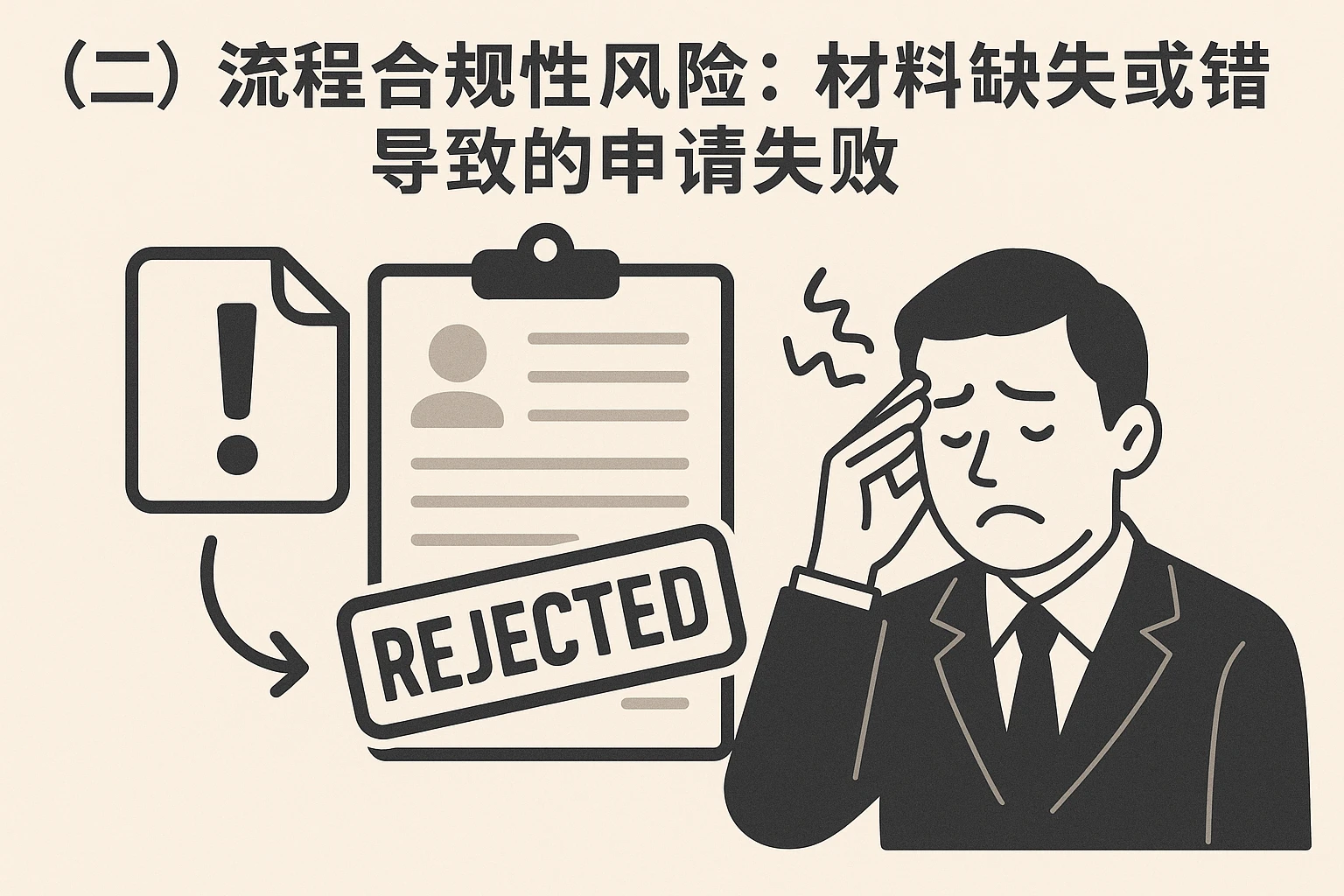 （二）流程合规性风险：材料缺失或错误导致的申请失败