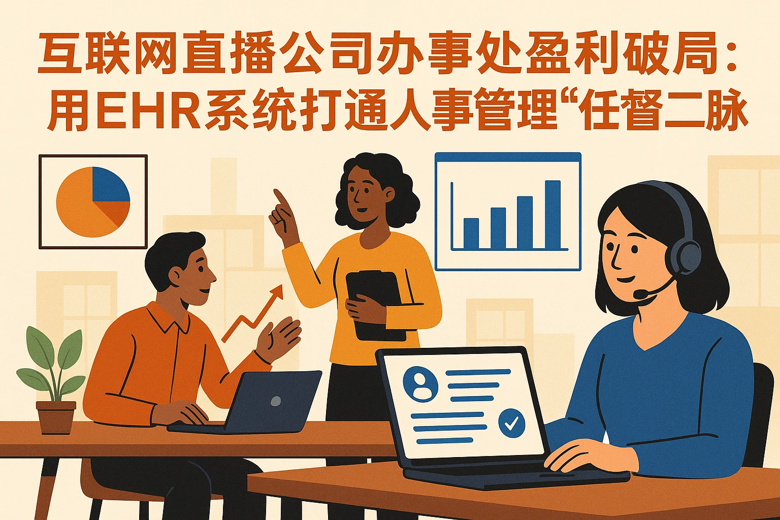 互联网直播公司办事处盈利破局:用EHR系统打通人事管理“任督二脉”