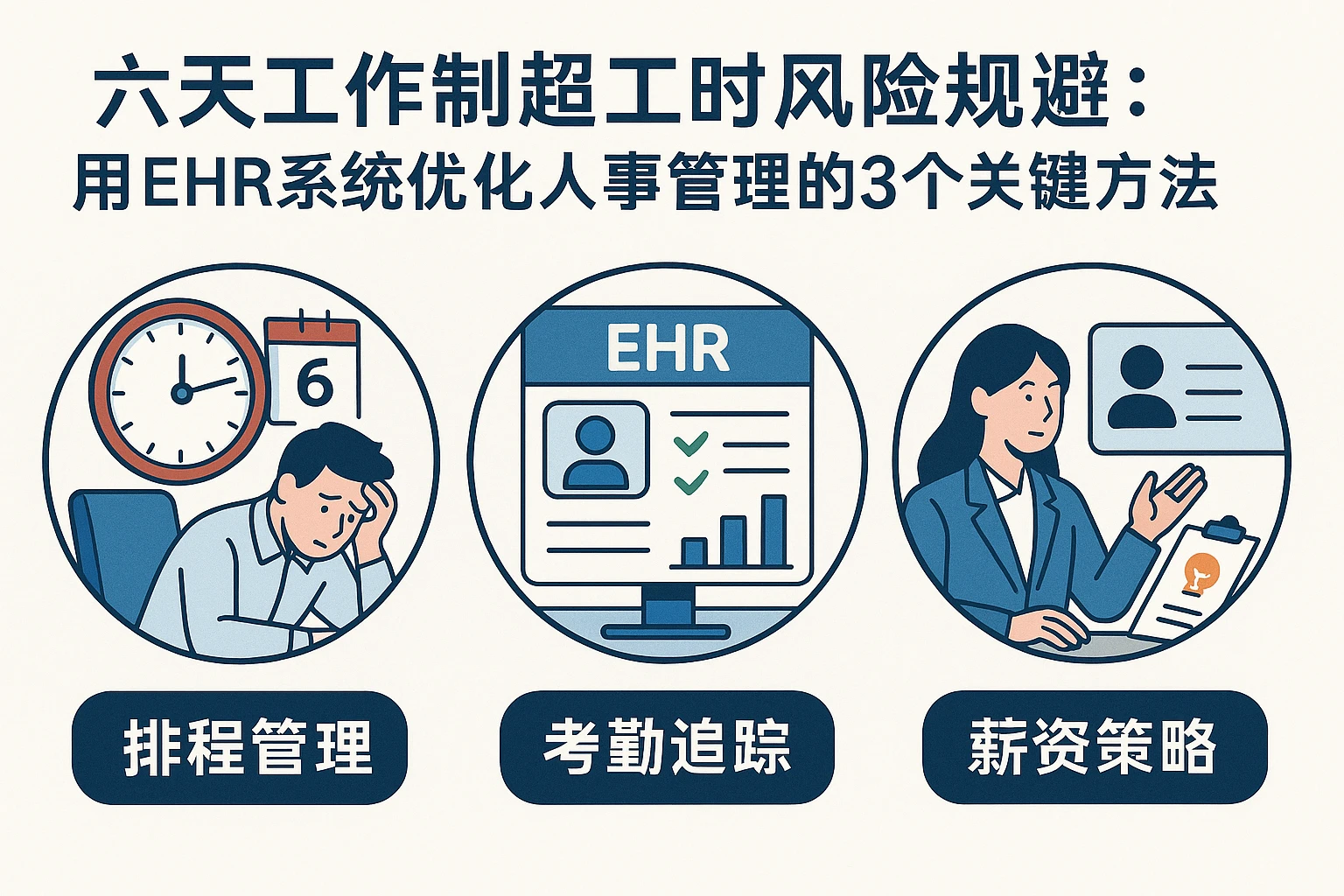 六天工作制超工时风险规避：用EHR系统优化人事管理的3个关键方法
