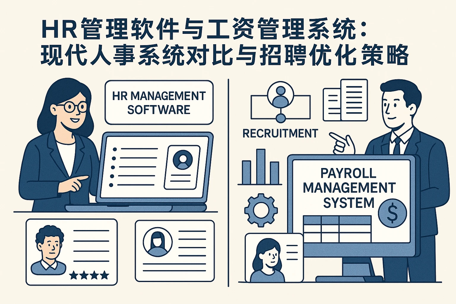 HR管理软件与工资管理系统:现代人事系统对比与招聘优化策略