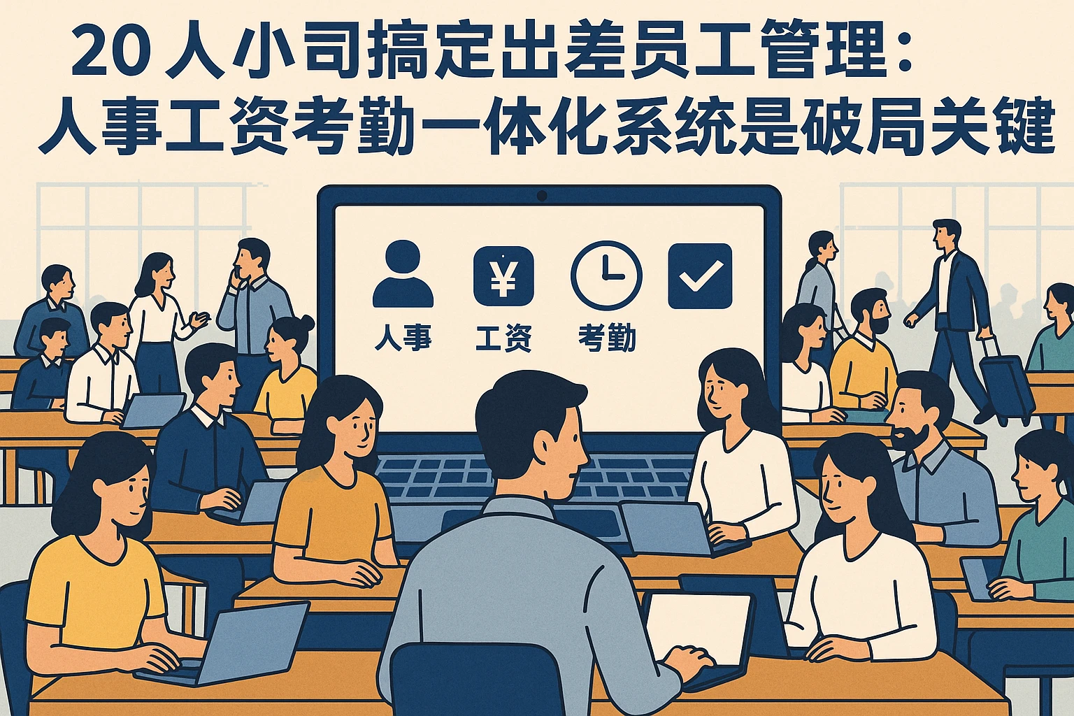 20人小公司搞定出差员工管理：人事工资考勤一体化系统是破局关键