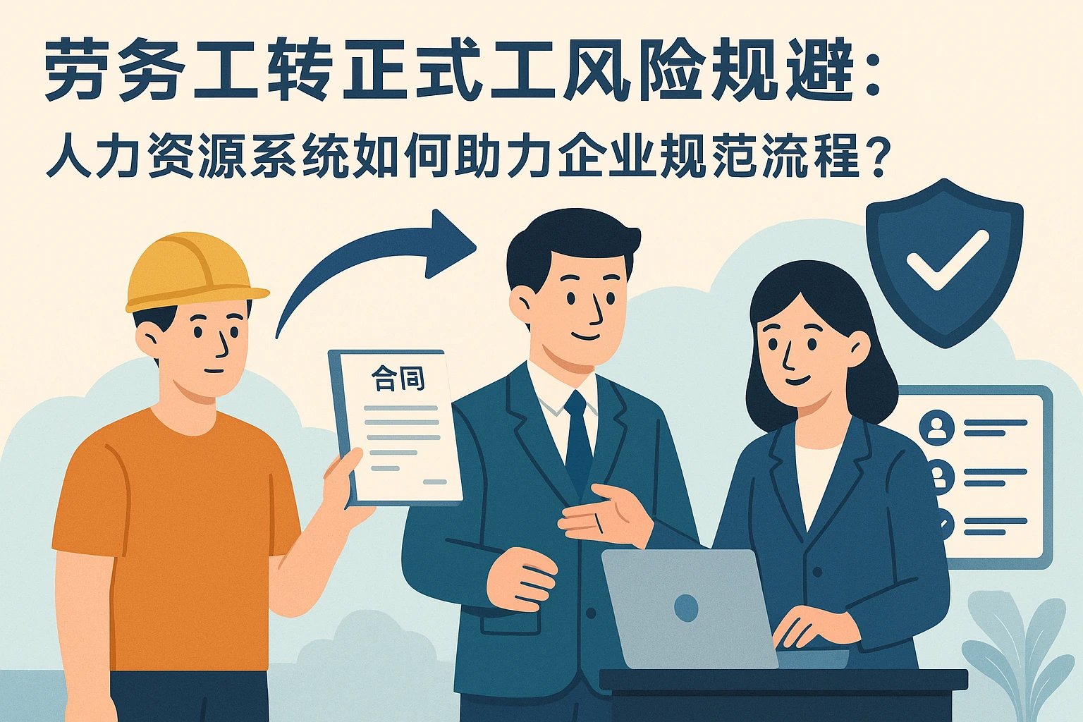 劳务工转正式工风险规避:人力资源系统如何助力企业规范流程?