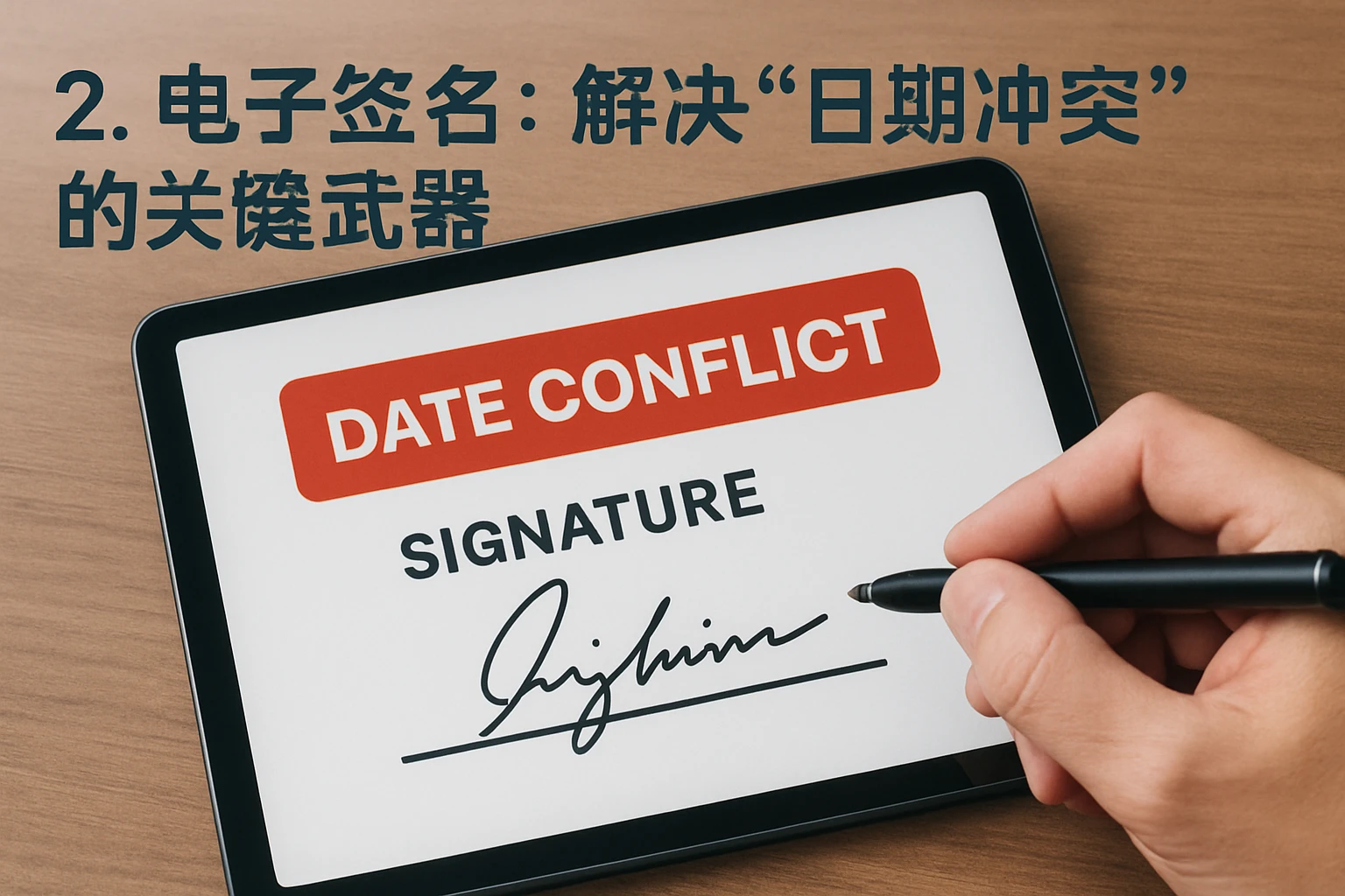 2. 电子签名：解决“日期冲突”的关键武器